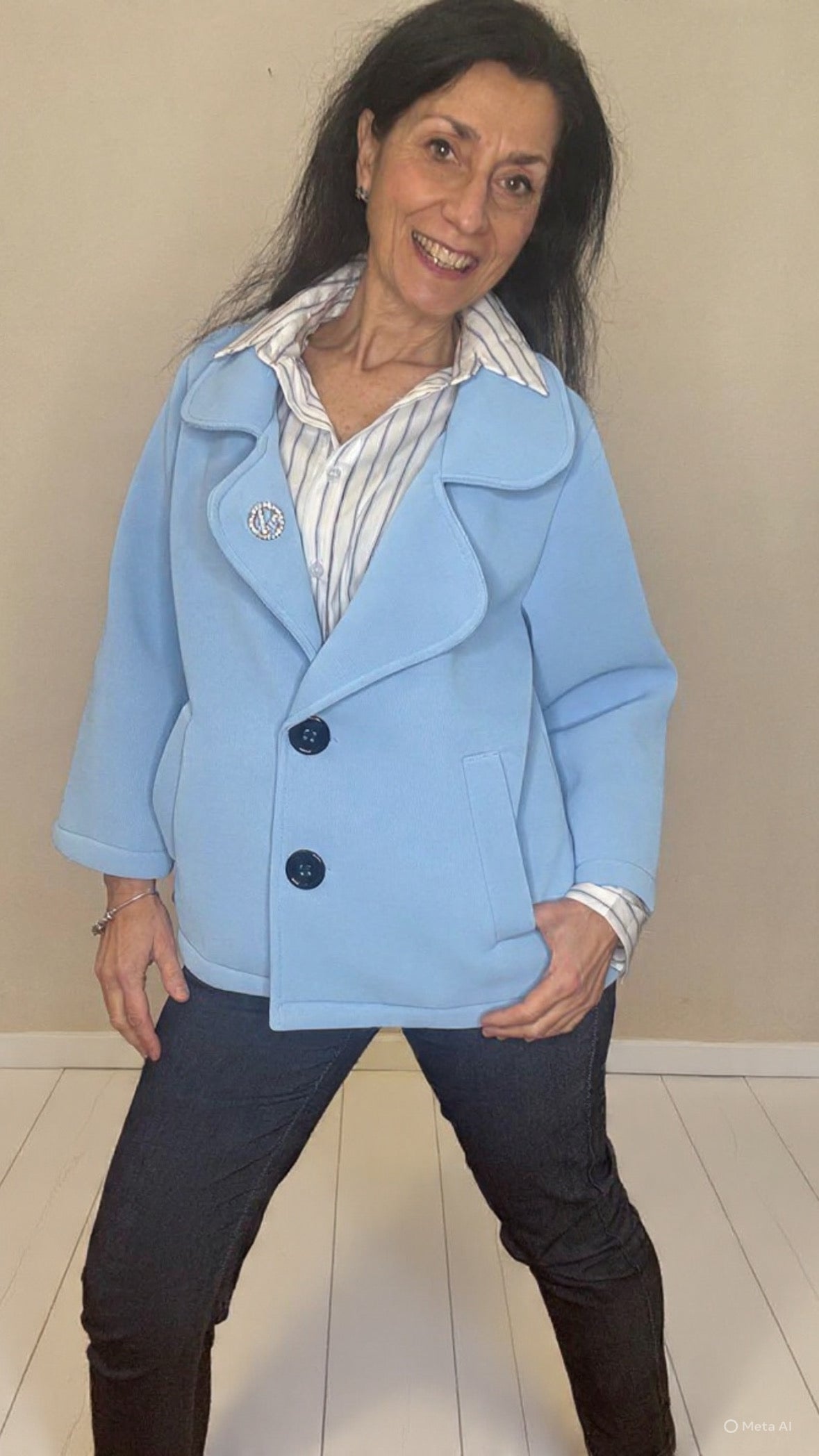Giacca Neoprene Azzurro - Micambio