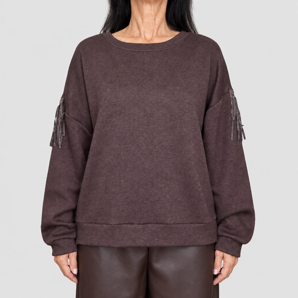Felpa Frange Marrone - Micambio
