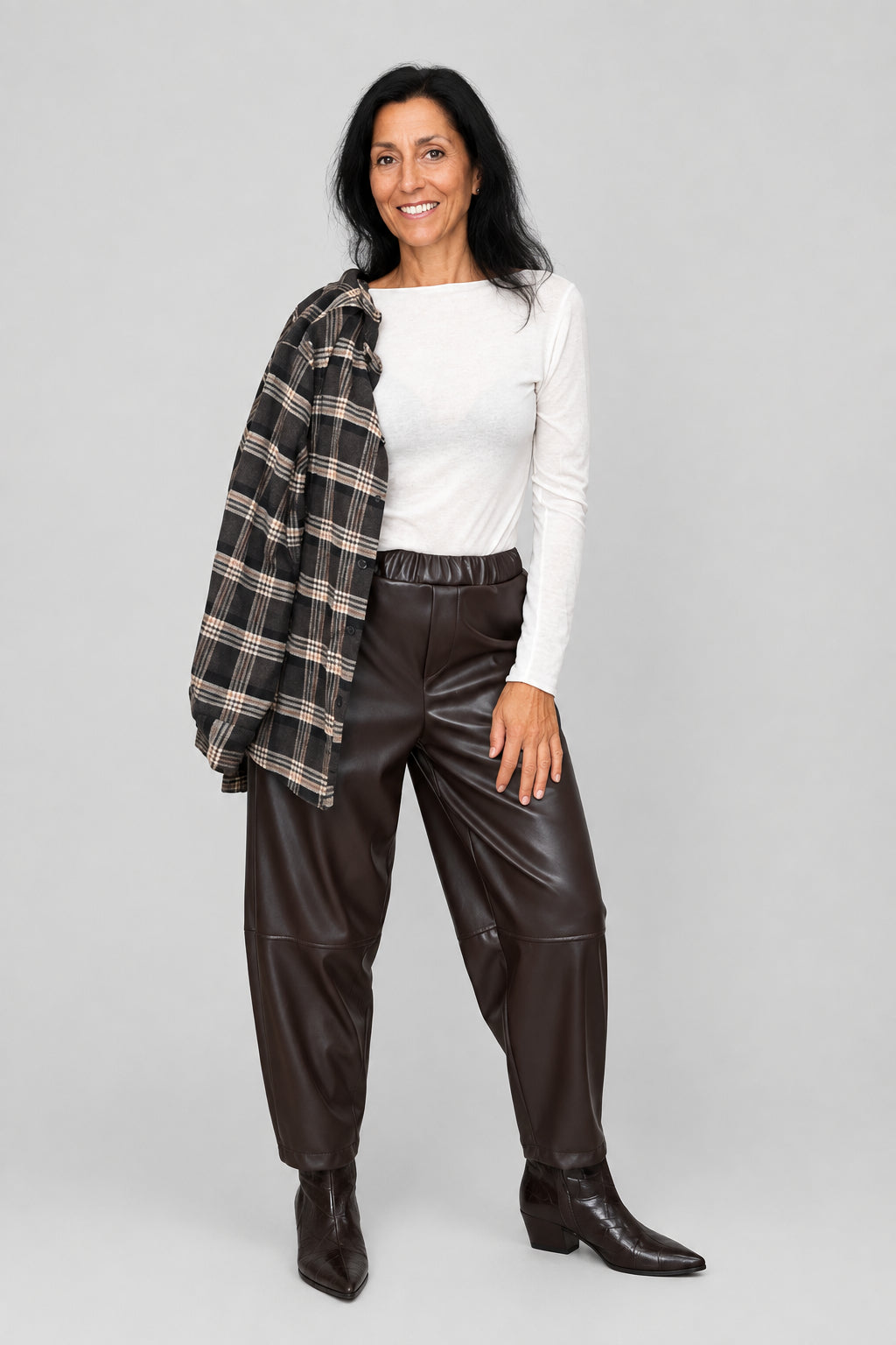 Pantaloni Similpelle Cioccolato - Micambio