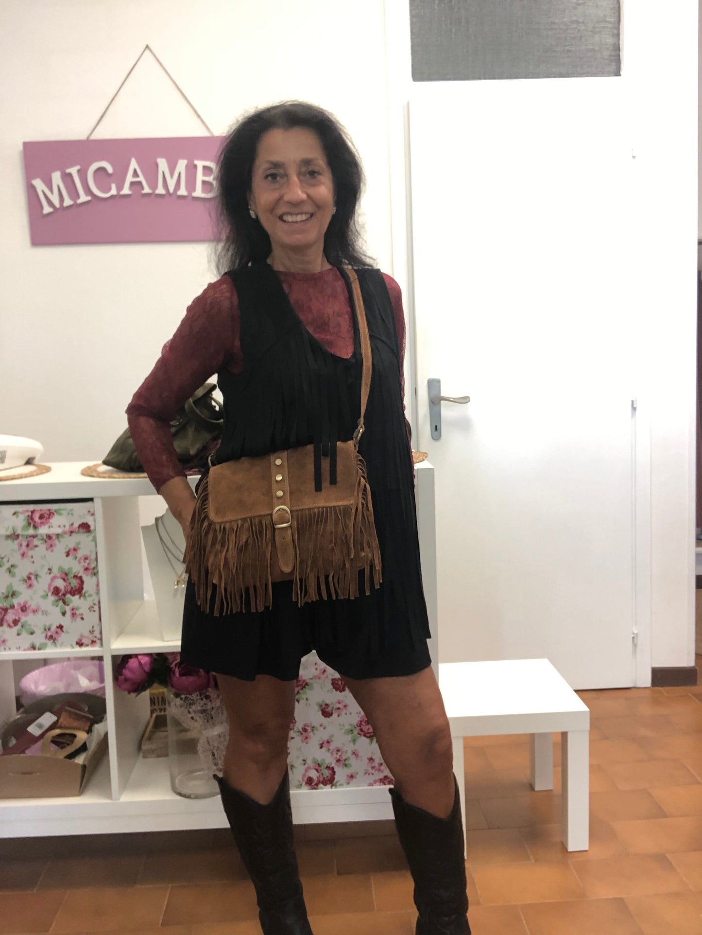 Borsa Frange camoscio - Micambio