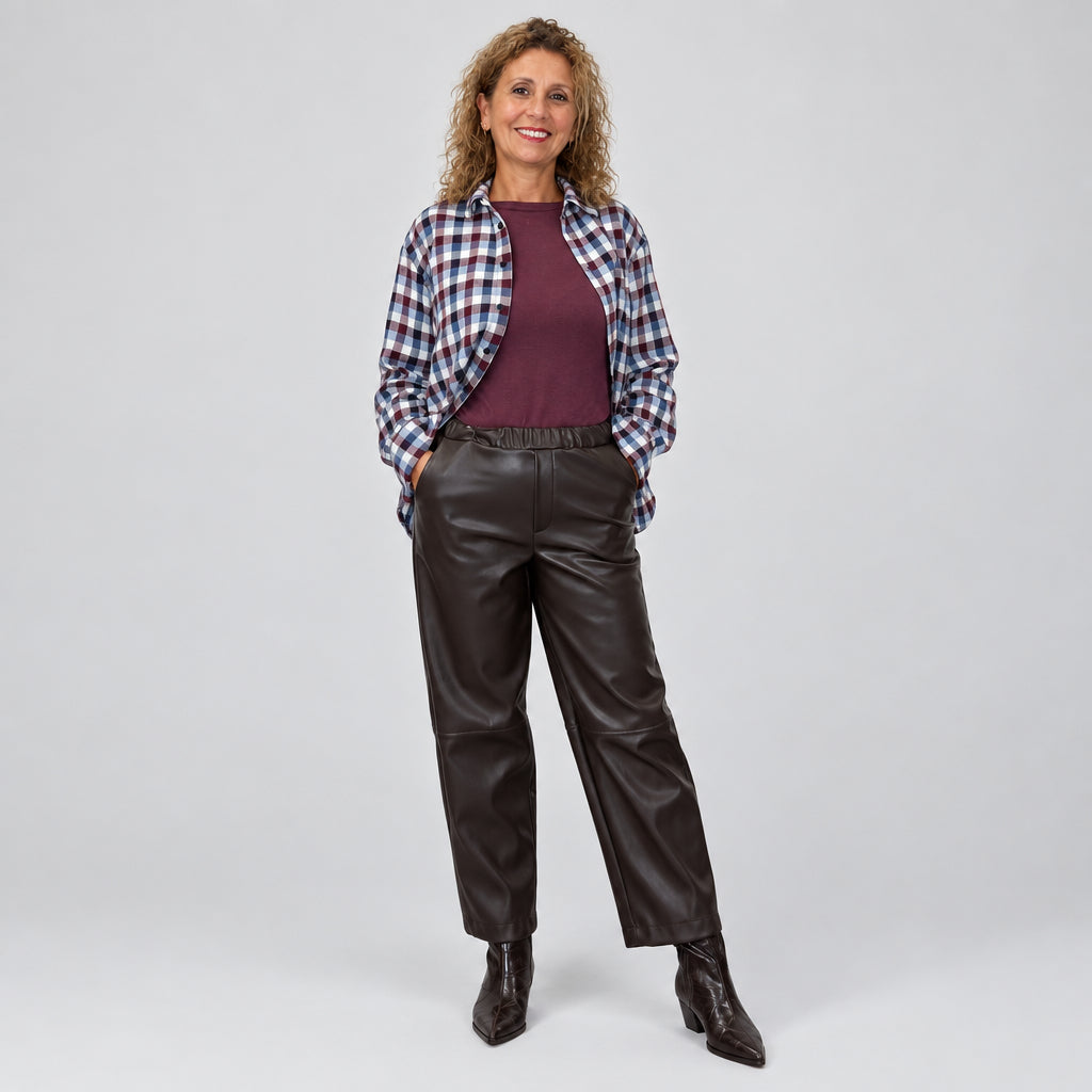 Pantaloni Similpelle Cioccolato - Micambio