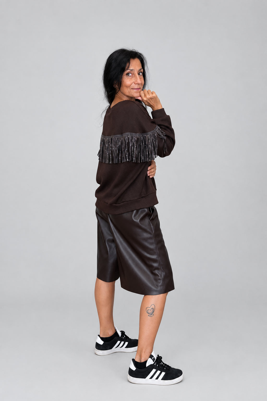 Felpa Frange Marrone - Micambio