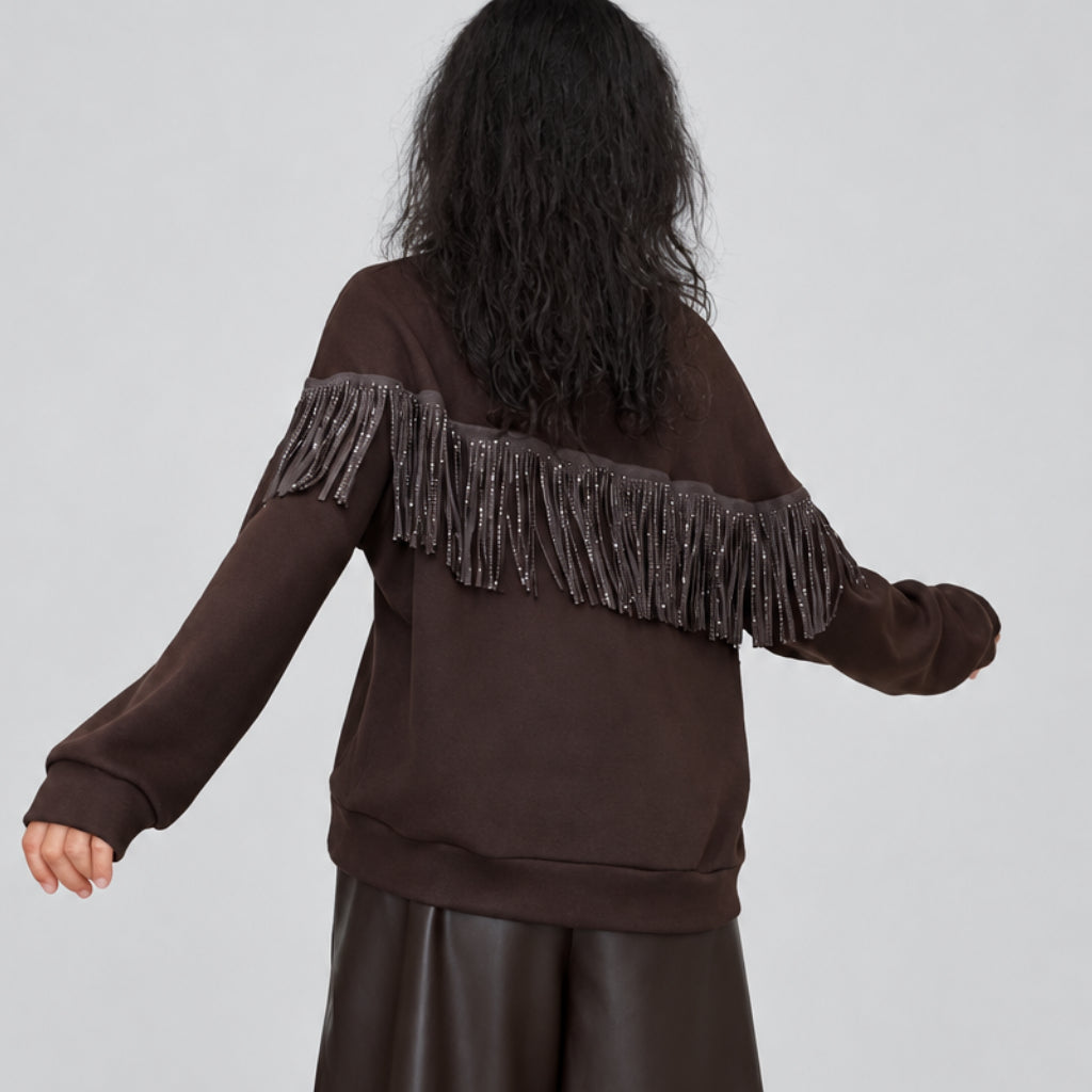 Felpa Frange Marrone - Micambio