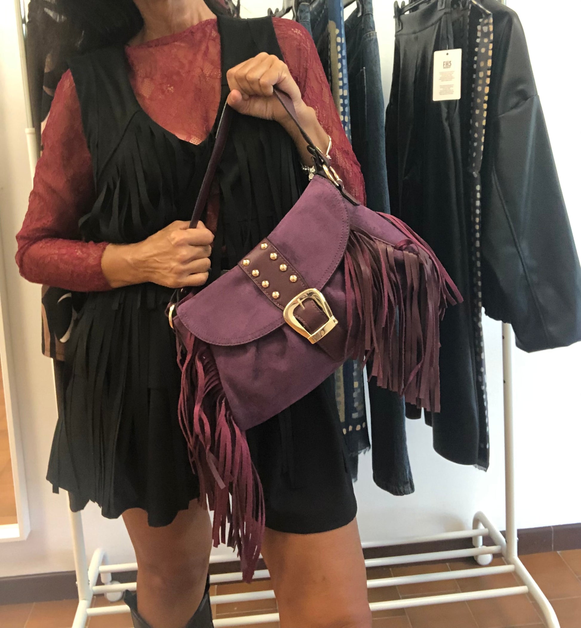 Borsa Frange Bordeaux - Micambio